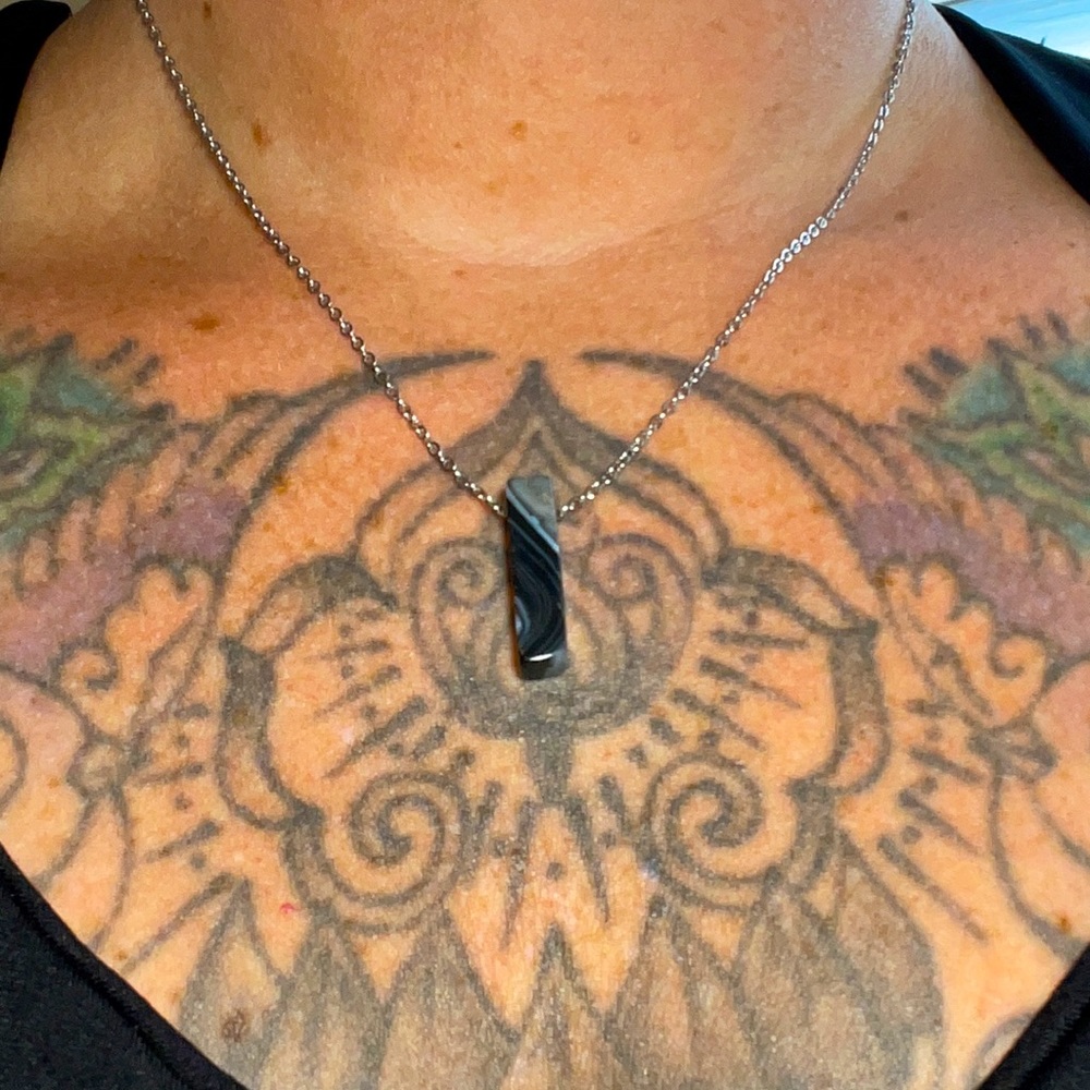 Black Agate Necklace Courage Grounding Balance